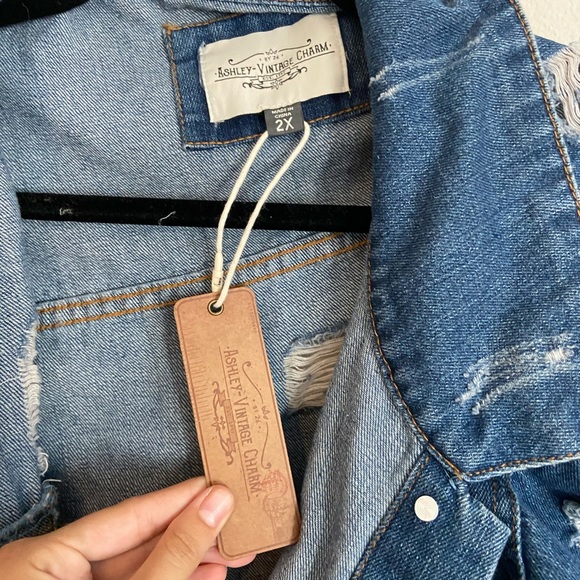 NWOT New Ashley vintage jacket 2x denim - Picture 3 of 6